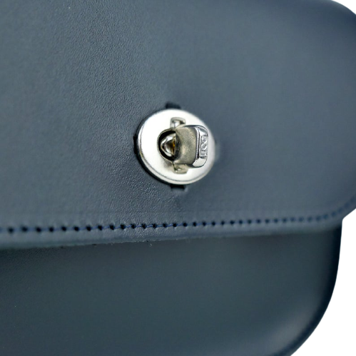 Navy Blue Leather Handbag