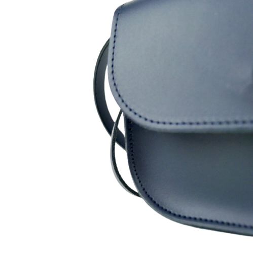 Navy Blue Leather Handbag